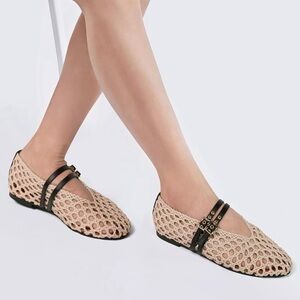 Woven Mary Jane Flats - NWT